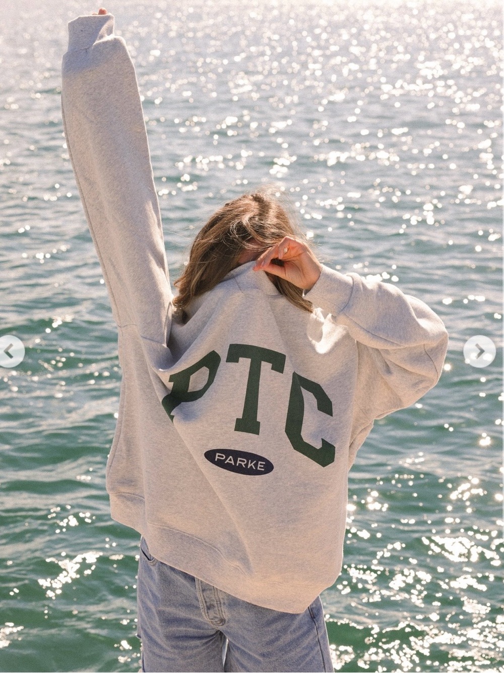 PARKE x PTC Palm Tree Crew Mockneck Sweatshirt Grey